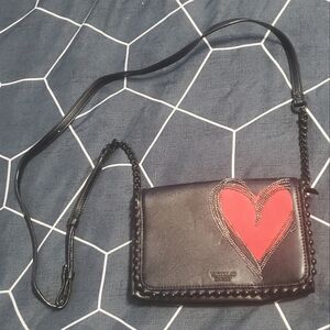 EUC Victoria's Secret Black & Red Cross Body Purse